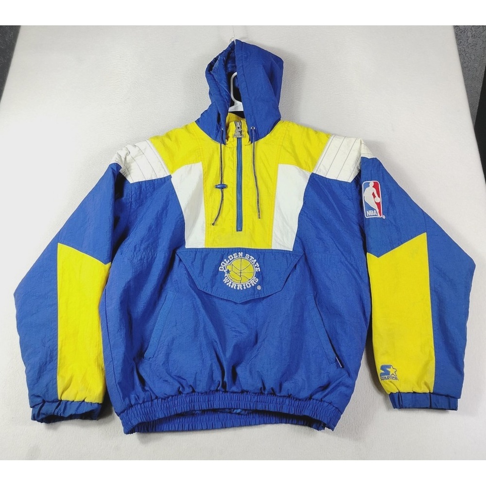 Vintage Golden State Warriors Jacket Mens Medium Blue NBA Basketball Starter